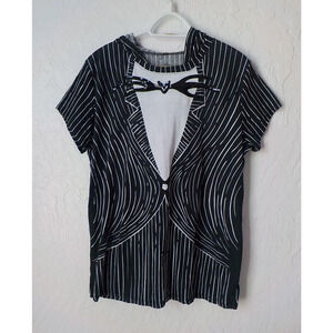 Disney Tim Burton Nightmare Before Christmas Hoodie Stripe TShirt Teens Size 2X
